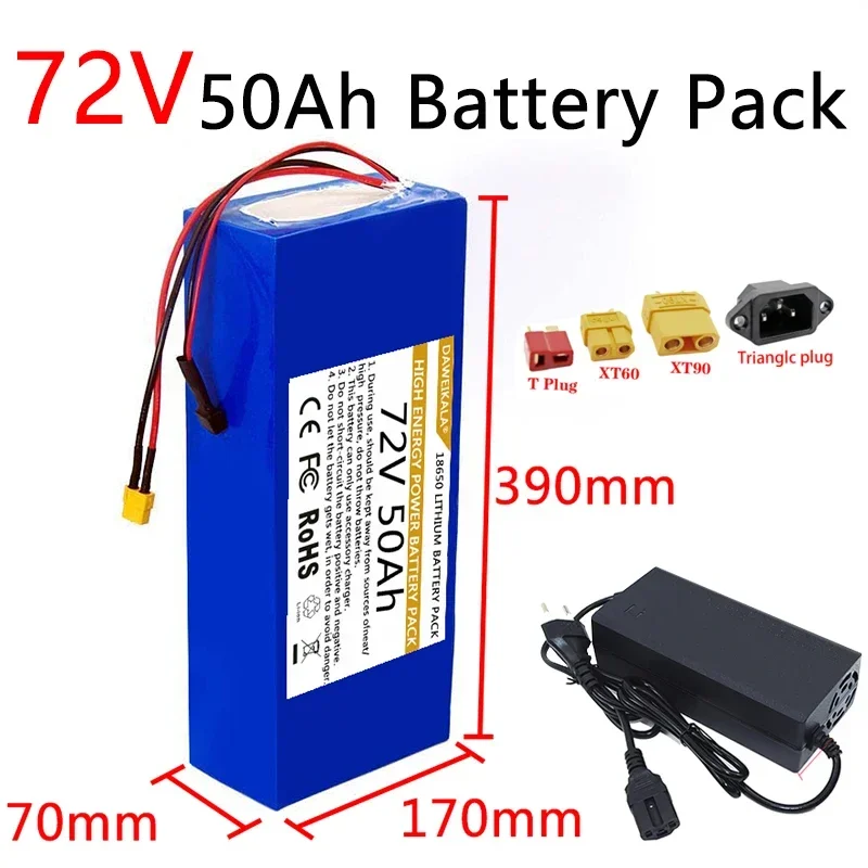 60V 30Ah Electric Scooter Battery - Bateria 72V 18650 50Ah de alta