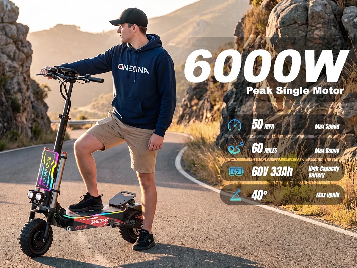 ONECNA NOVO GT8PRO Scooter Elé - 60V 5600W Dual Motor Electric Scooter avaliação e preço