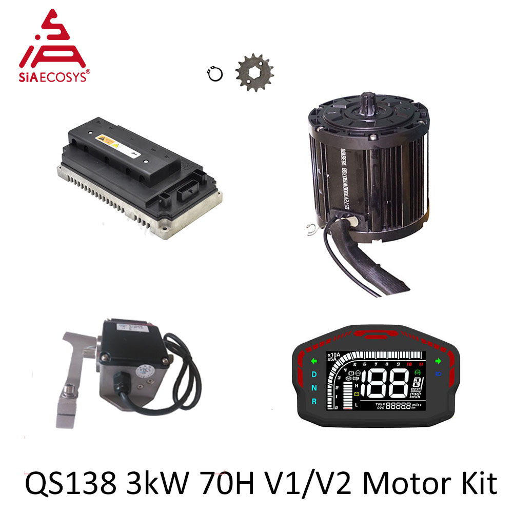 QSMOTOR QS138 3000W 72V Kit de - Mid Drive Motor Kit 72V 3000W avaliação e preço